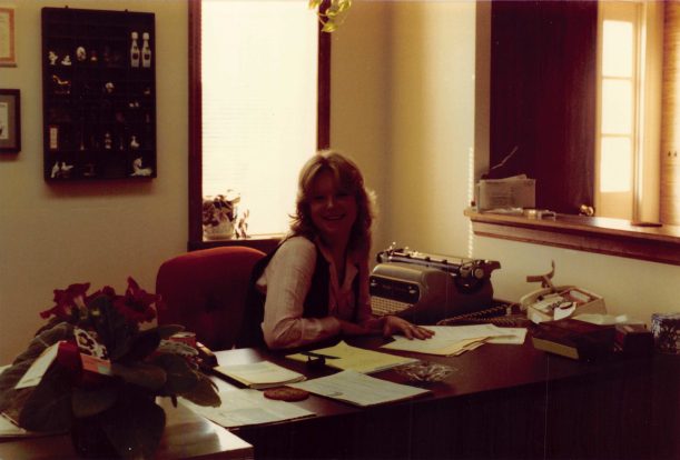The front office — back when every invoice was typed one at a time.